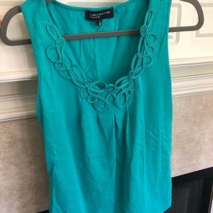 Teal tank with swirl detail